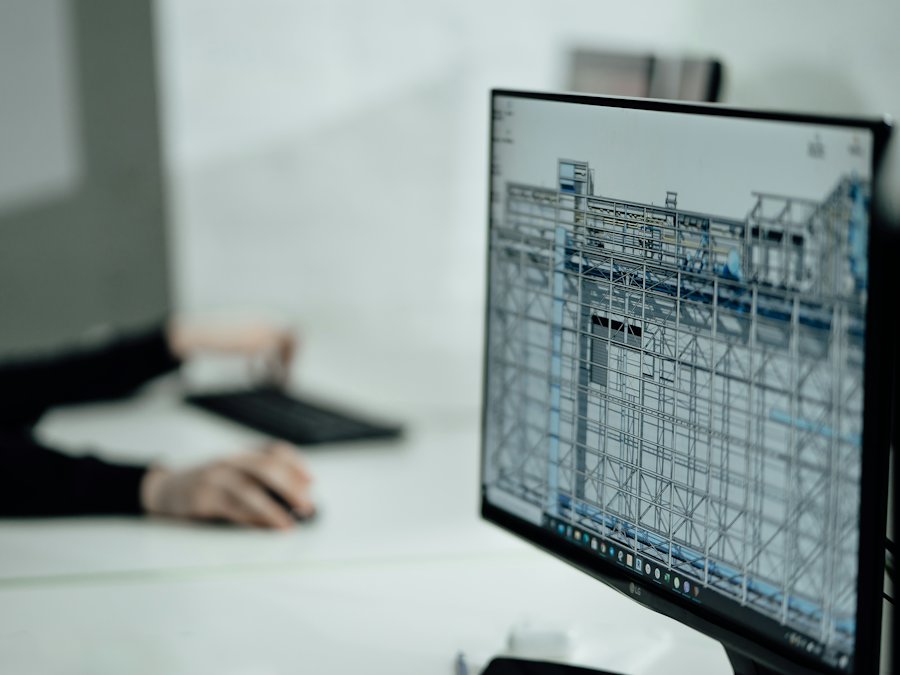 Plano en CAD en una computadora